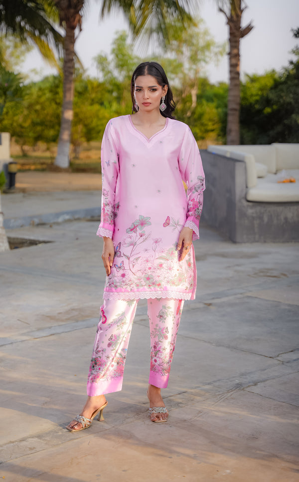 CAMELLIA – Printed Charmeuse Silk Co-Ord Set