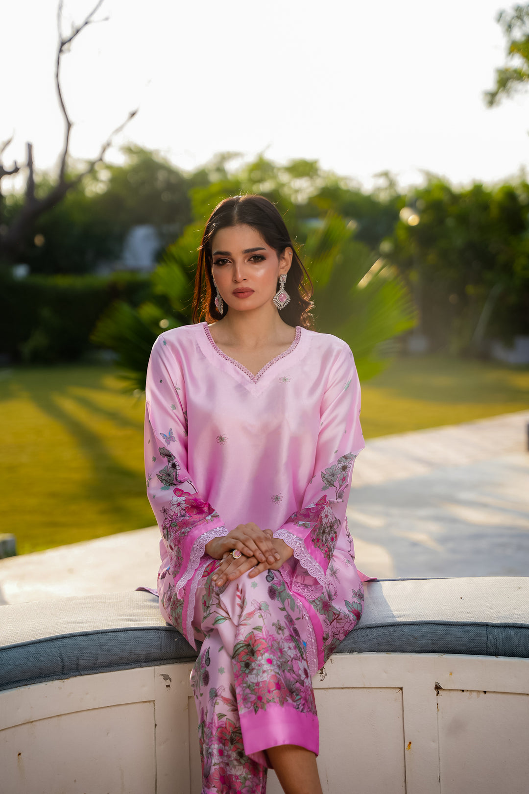 CAMELLIA – Printed Charmeuse Silk Co-Ord Set