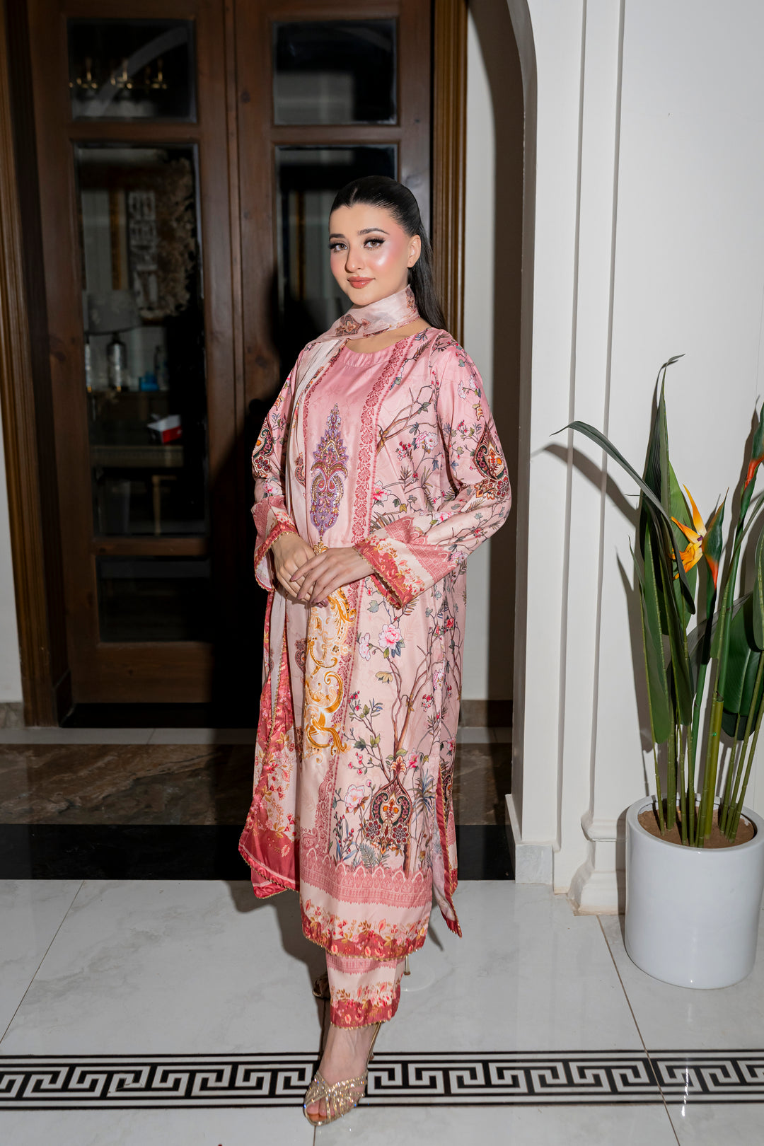 Rose Merry – Printed Swiss Silk 3Pc Suit