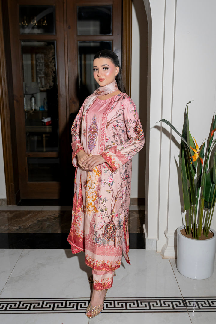 Rose Merry – Printed Swiss Silk 3Pc Suit