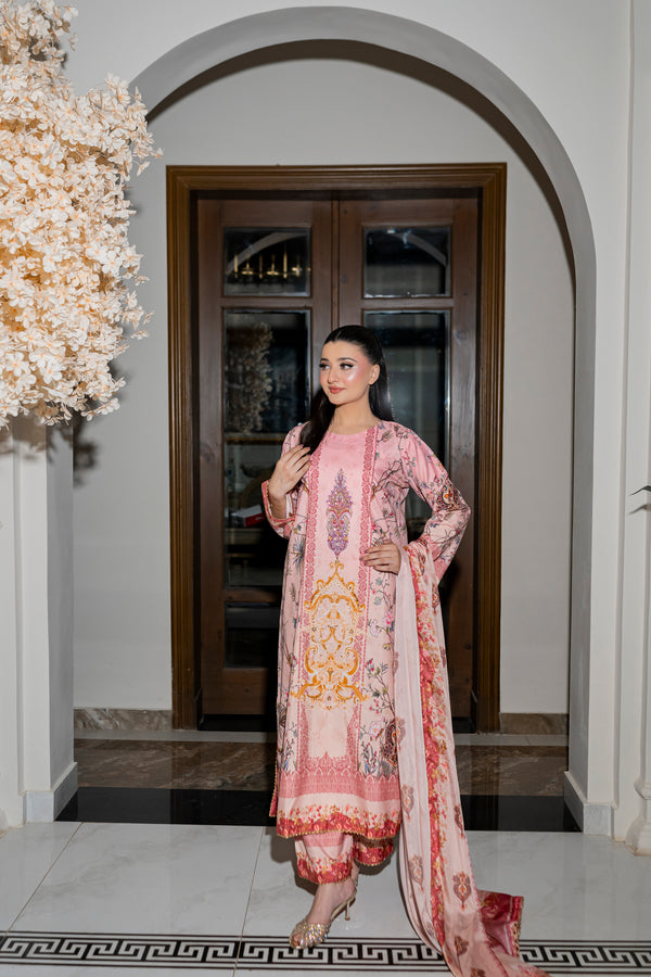 Rose Merry – Printed Swiss Silk 3Pc Suit