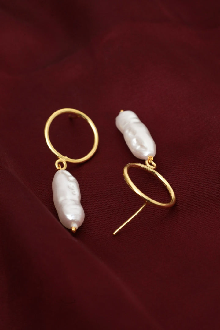 zehnaz baroque pearl hoop earrings for women
