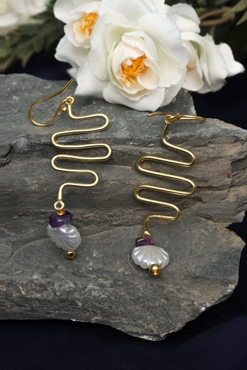 Amethyst Moon Drop Earrings