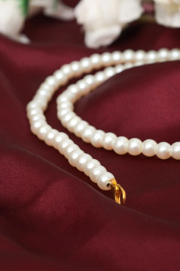 Classic Pearl Necklace – Timeless White Pearl Elegance - Zehnaz.ae