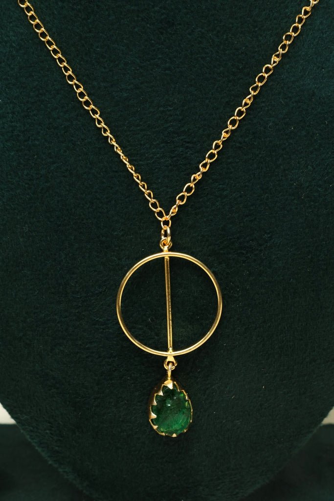 Green Drop Necklace - Zehnaz.ae