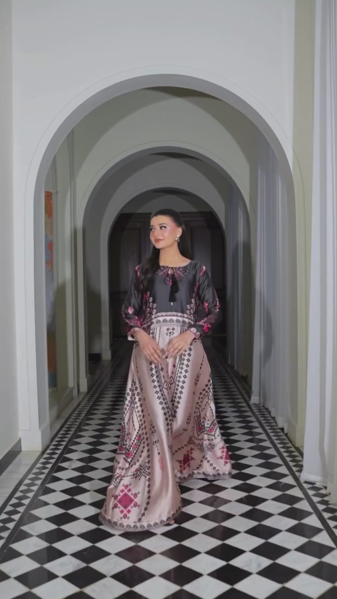 Zohreh Maxi – Printed Charmeuse Dress