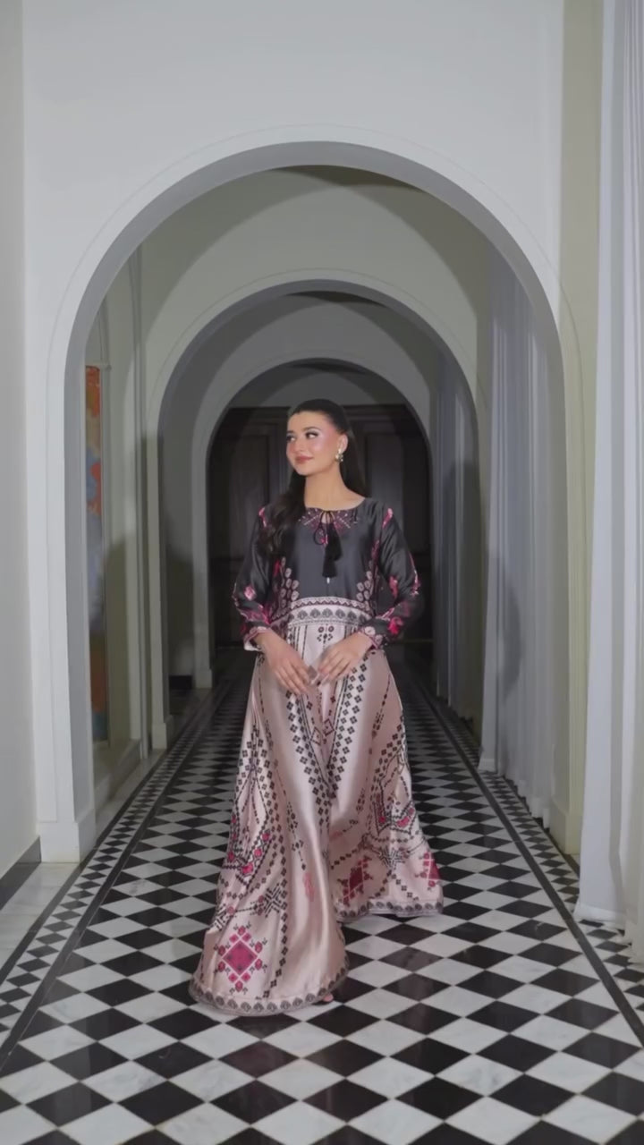 Zohreh Maxi – Printed Charmeuse Dress