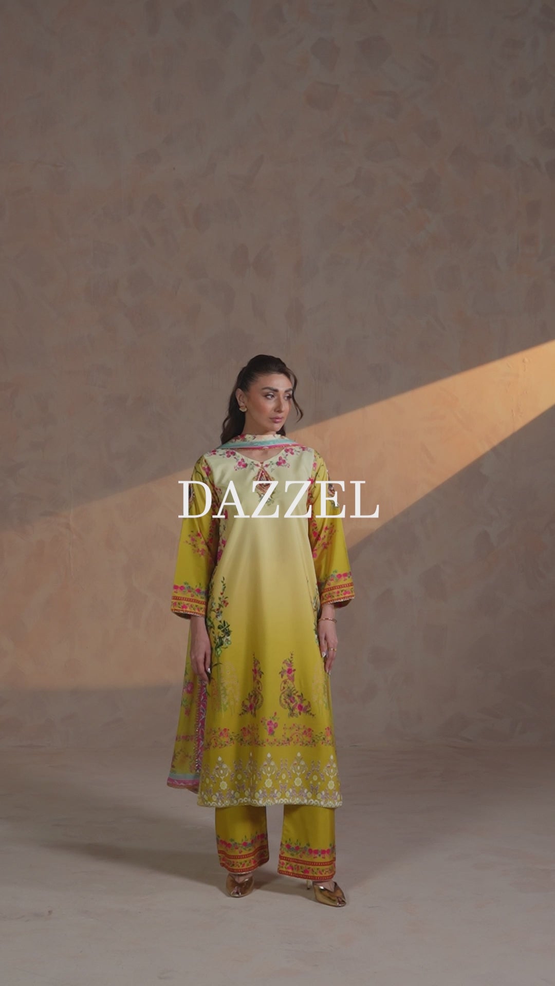 Dazzel printed Swiss silk pret dress with dupatta by Zehnaz