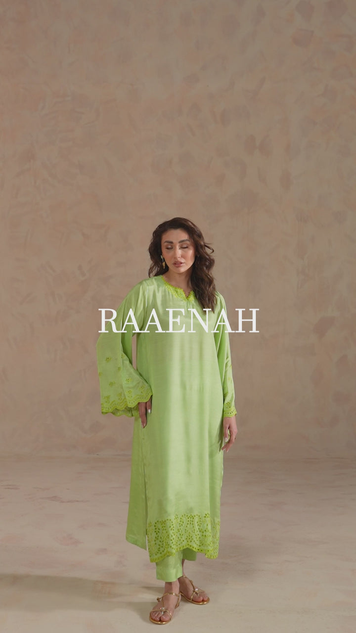 Premium Schiffli embroidered raw silk pret set for women by Zehnaz Pakistan