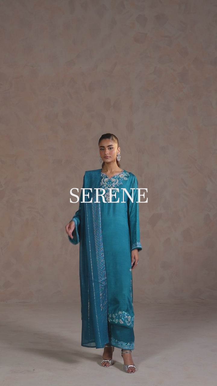 Premium embroidered raw silk pret set for women by Zehnaz Pakistan