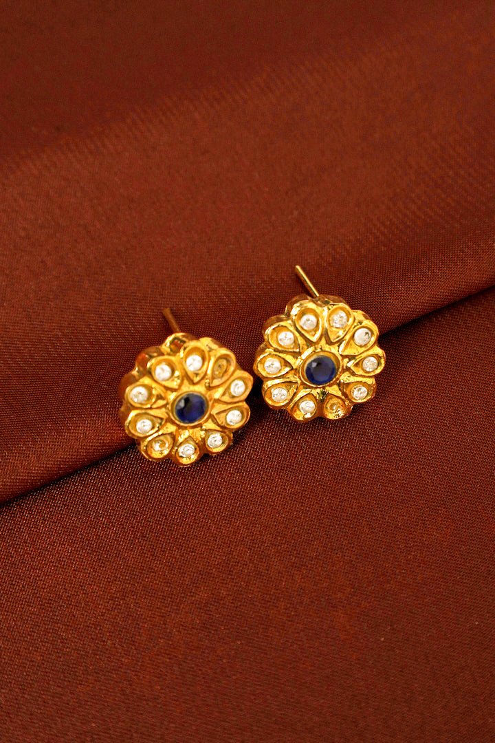 Qamar Blue Kundan Pearl Choker Set – Festive Jewelry - Zehnaz.ae