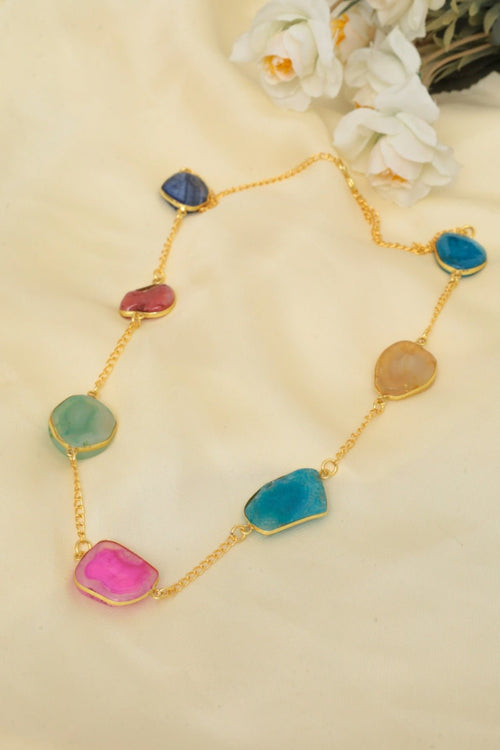 Regal Agate Necklace – Gold-Polished Statement Jewelry