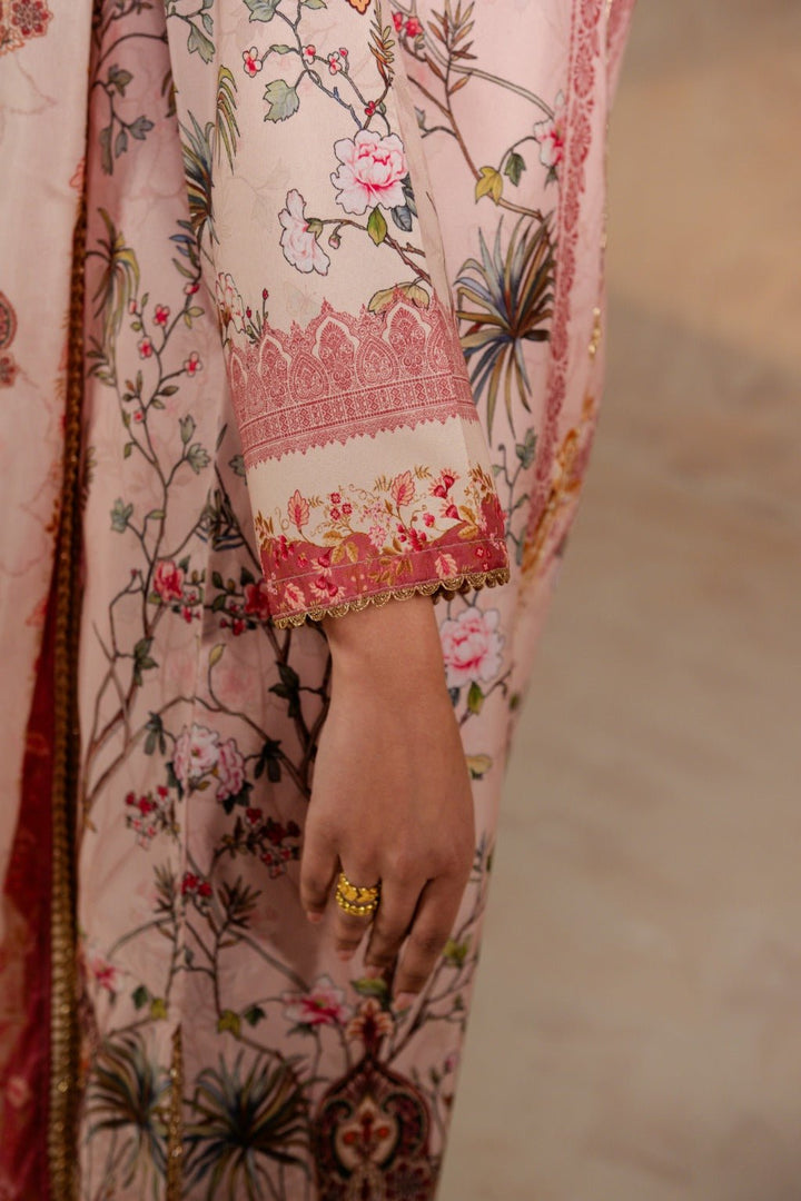 Rose Merry – Printed Swiss Silk 3Pc Suit - Zehnaz.ae
