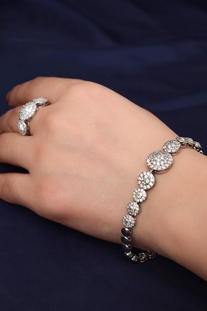 Royal Riviere Silver Plated CZ Jewelry Set - Zehnaz.ae