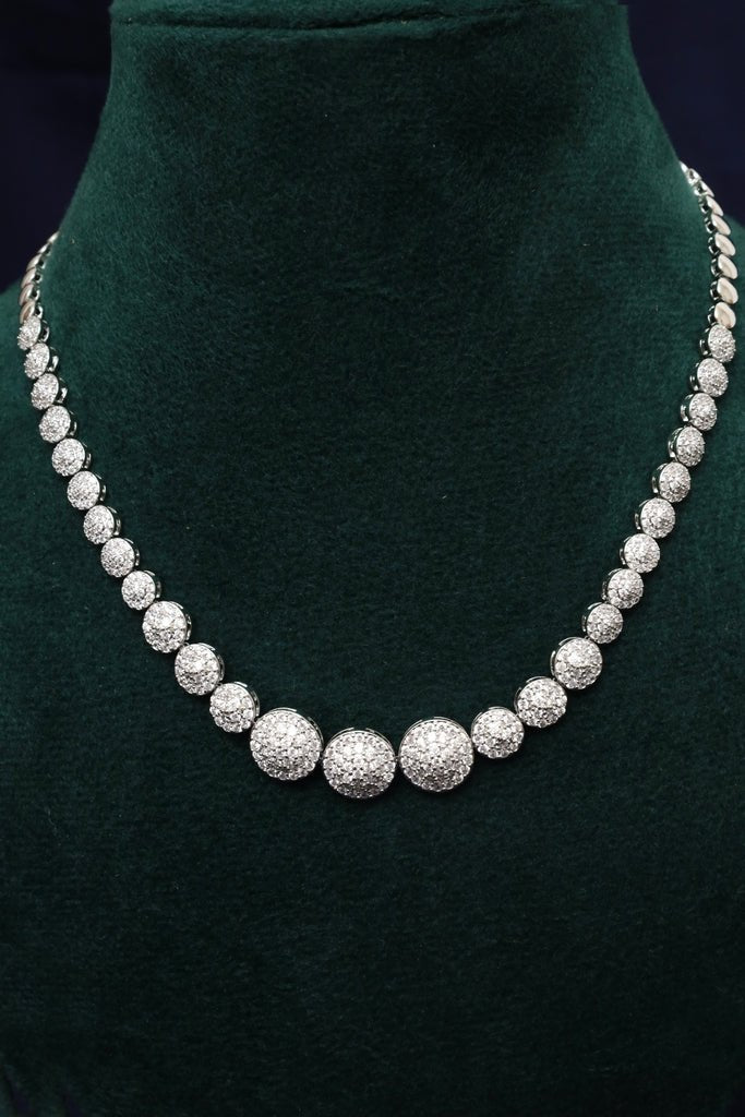 Royal Riviere Silver Plated CZ Jewelry Set - Zehnaz.ae