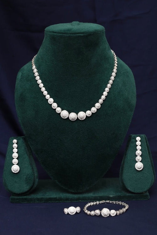 Royal Riviere Silver Plated CZ Jewelry Set