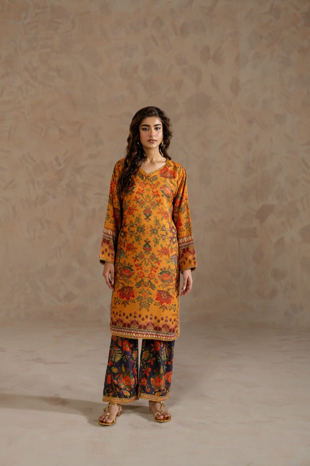 Ruby – Printed Dobby Co - Ord Set - Zehnaz.ae