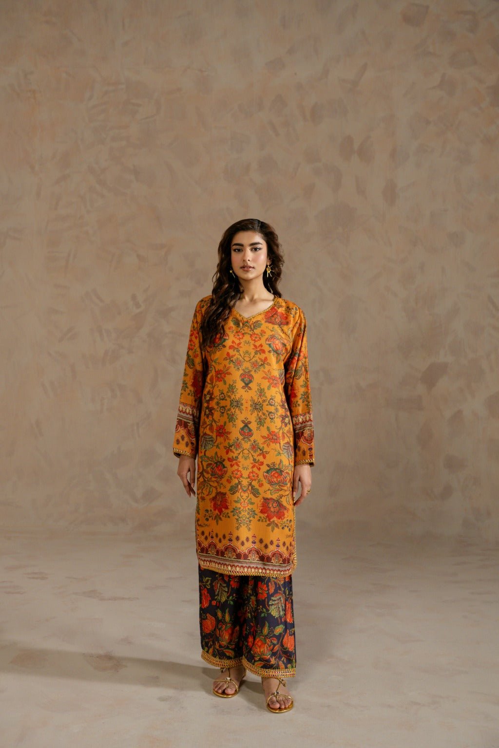 Ruby – Printed Dobby Co - Ord Set - Zehnaz.ae