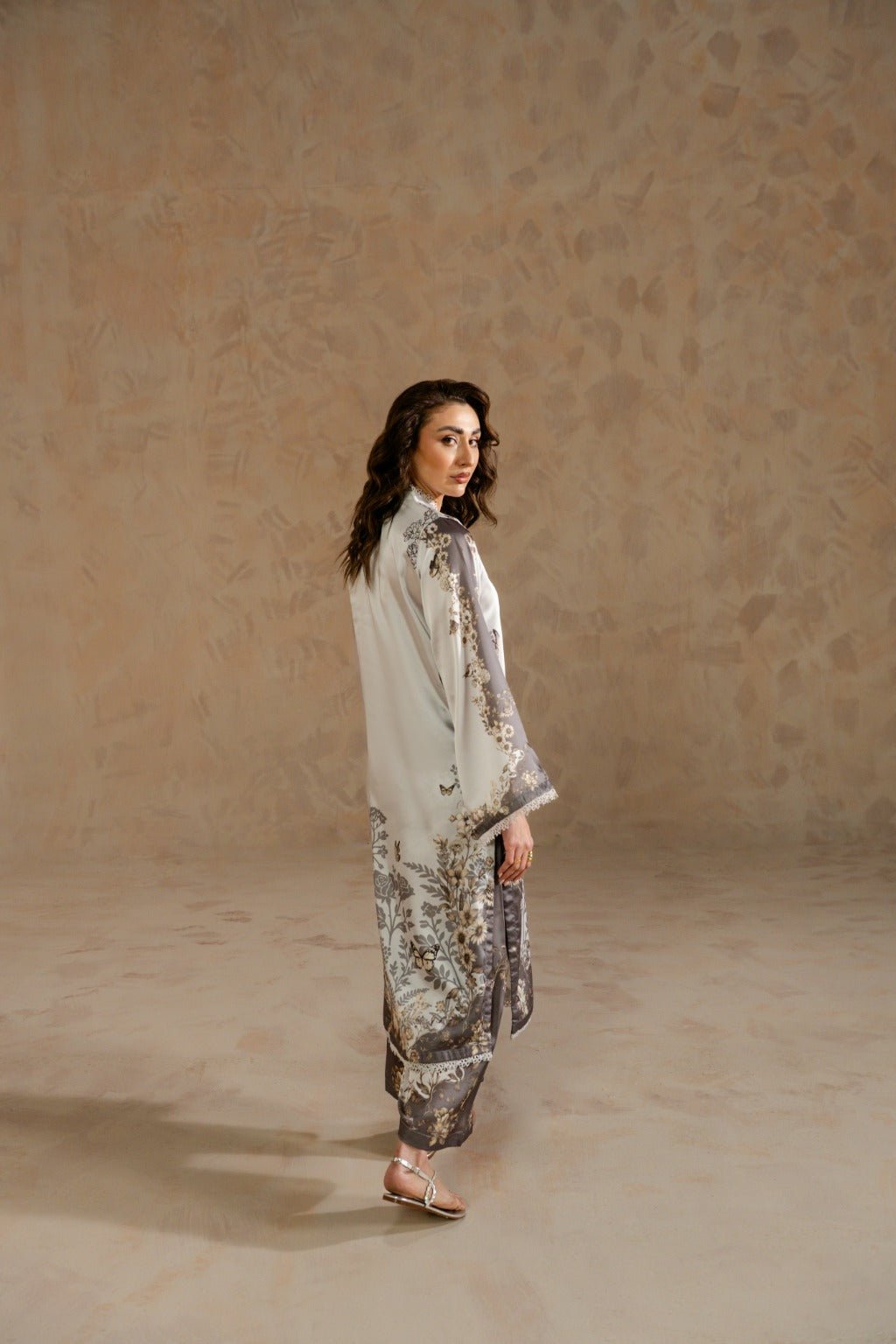 STELLA – Printed Charmeuse Silk Co - Ord Set - Zehnaz.ae