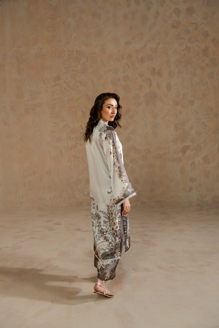 STELLA – Printed Charmeuse Silk Co - Ord Set - Zehnaz.ae