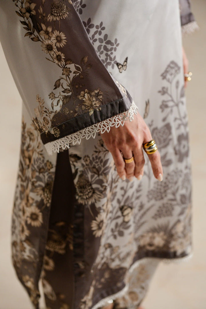 STELLA – Printed Charmeuse Silk Co - Ord Set - Zehnaz.ae
